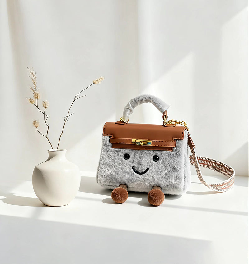 Fluff KelyCat – Sac Fait Main en Cuir Véritable – Taille S