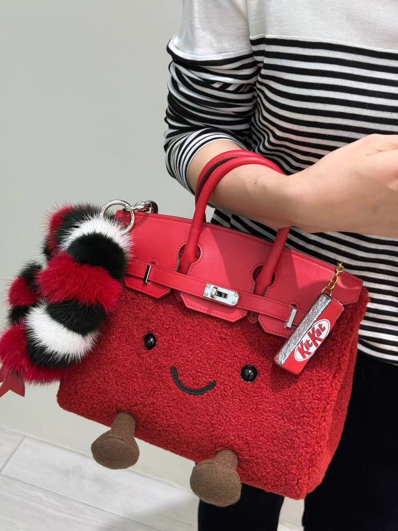 Christmas BikinCat Handmade Bag In Genuine Leather Size M