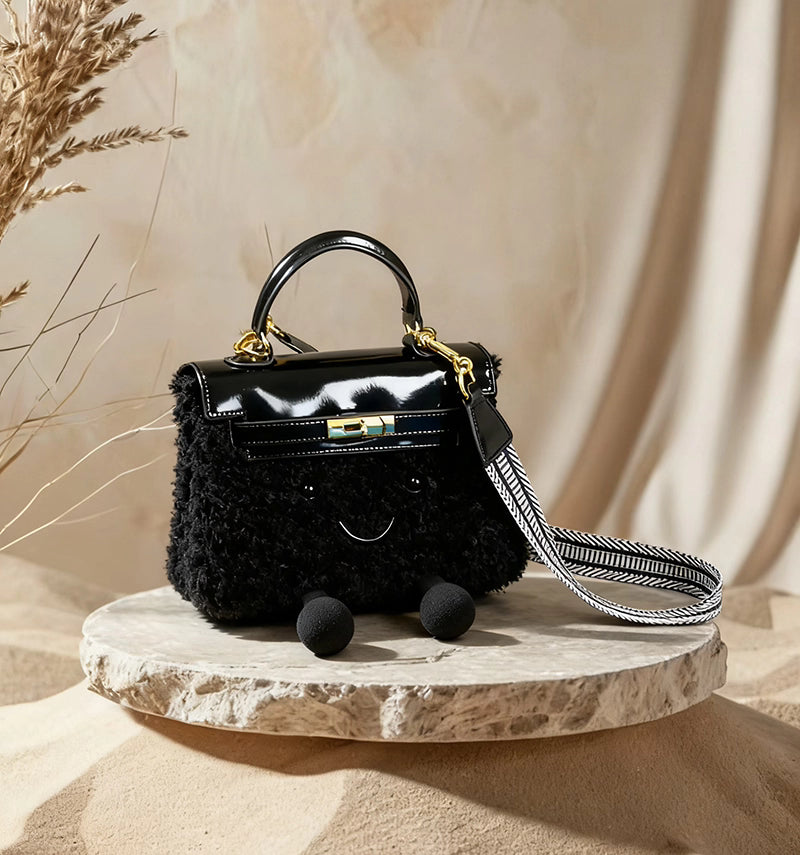 Fluff KelyCat – Sac Fait Main en Cuir Véritable – Taille S