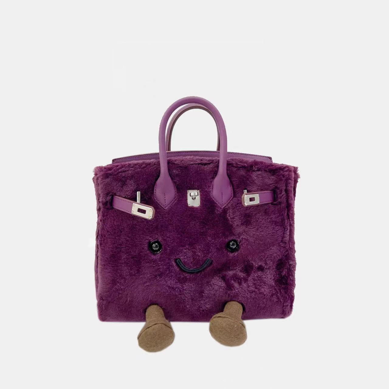 Fluff BikinCat Handmade Bag In Genuine Leather Size L