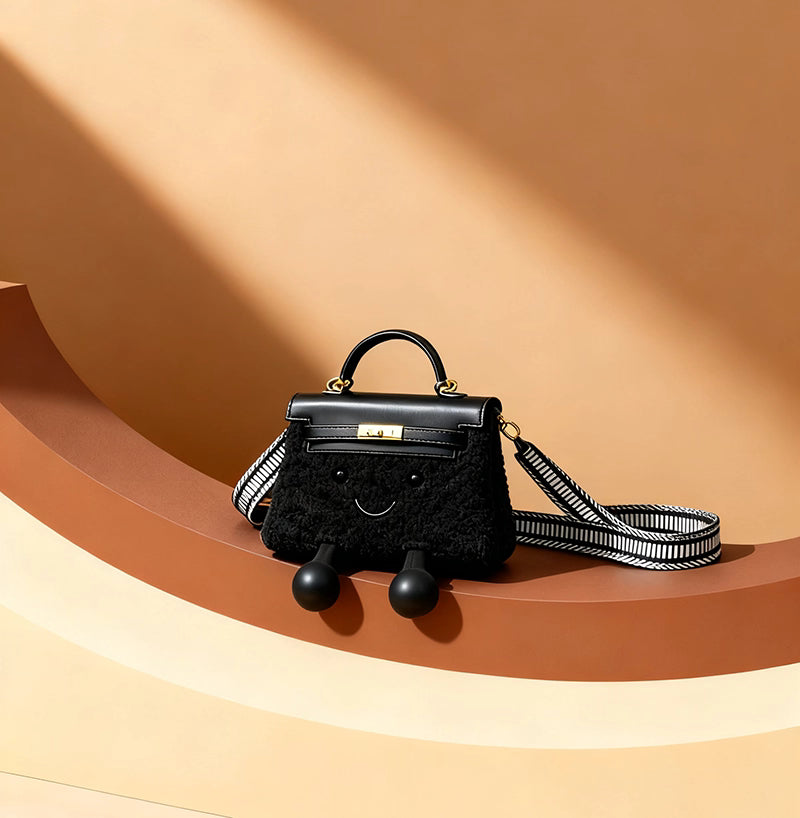 Fluff KelyCat – Sac Fait Main en Cuir Véritable – Taille S