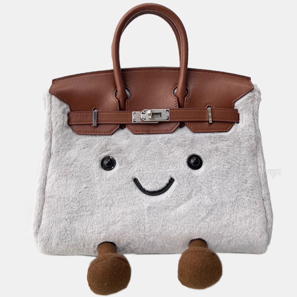 Fluff BikinCat Handmade Bag In Genuine Leather Size L