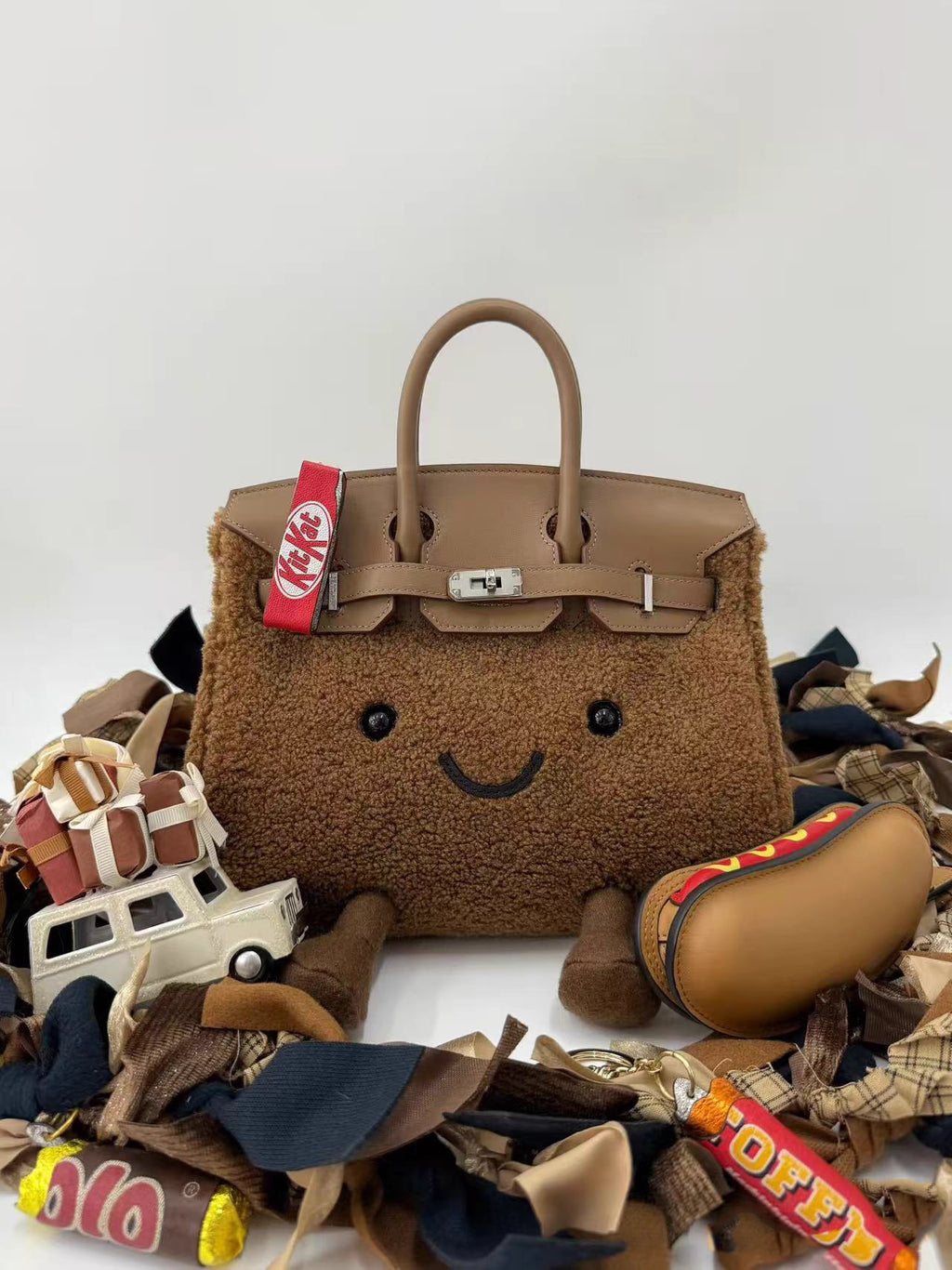 Autumn Leaf BikinCat Handmade Bag In Genuine Leather Size M