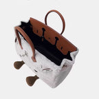 Fluff BikinCat Handmade Bag In Genuine Leather Size L