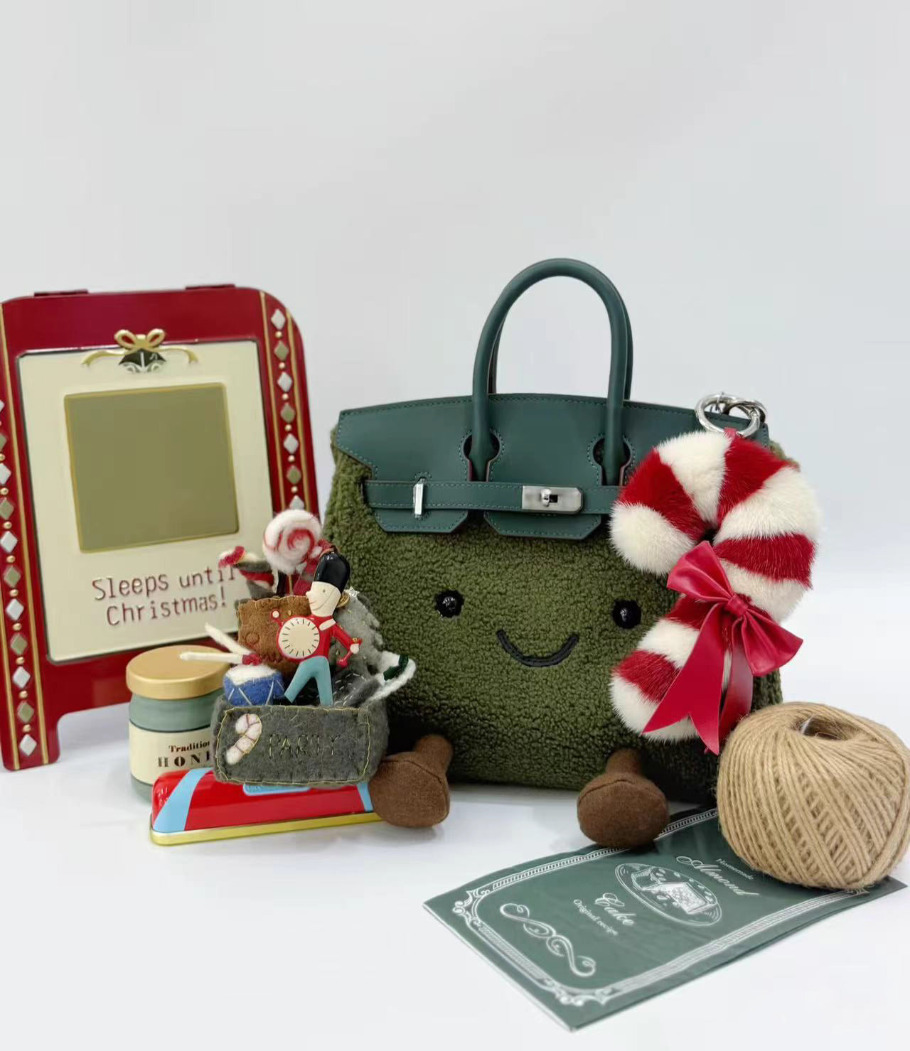 Christmas BikinCat Handmade Bag In Genuine Leather Size M