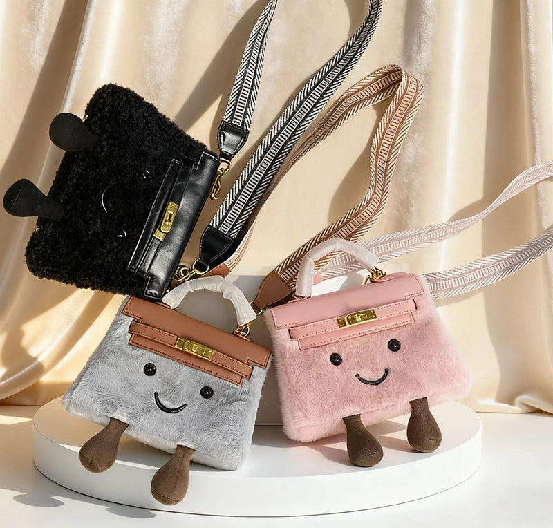 Fluff KelyCat – Sac Fait Main en Cuir Véritable – Taille S